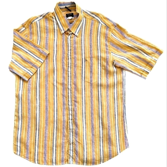 Paul & Shark Yellow & Blue Striped Button-Up Shirt - Picture 1 of 8